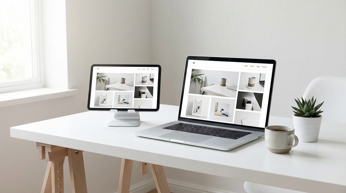 Responsive website design displayed on laptop and tablet devices